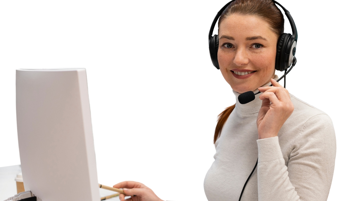 Worldwide call center team member improving customer experience with global support strategy